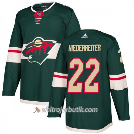 Män Ishockey Minnesota Wild Tröja Nino Niederreiter 22 Adidas 2017-2018 Grön Authentic